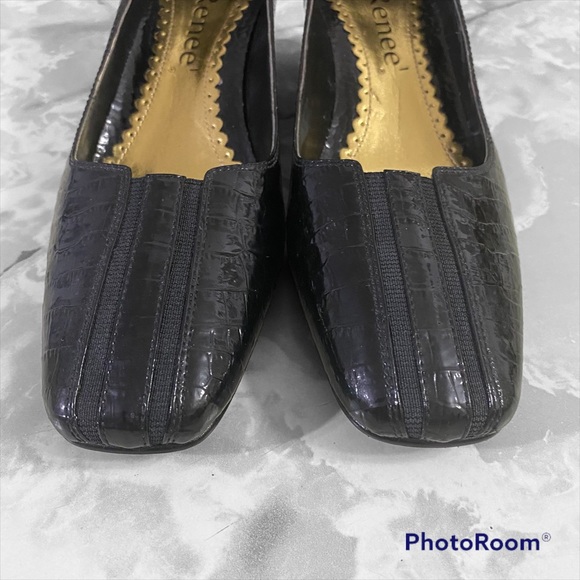 J. Renee Black Reptile Skin Patterned Shoes - Picture 4 of 9